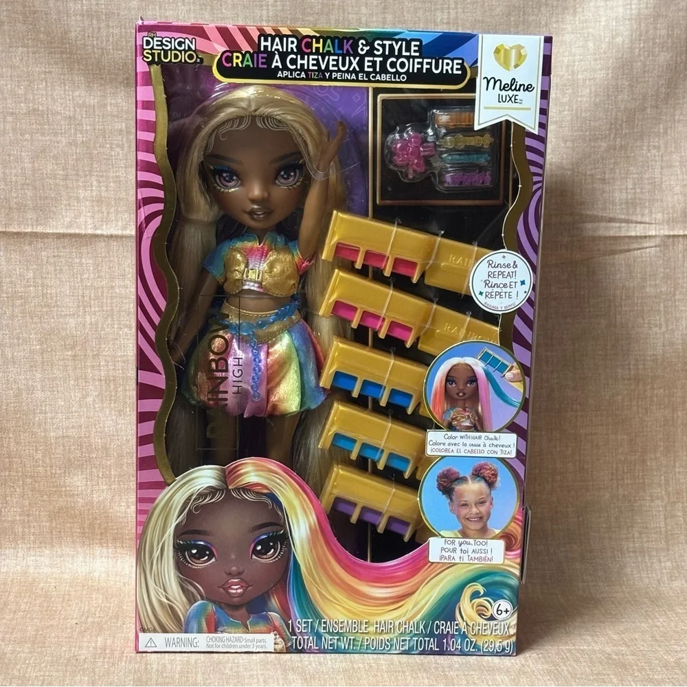 Rainbow High Hair Chalk & Style Meline - Rainbow & Gold 11